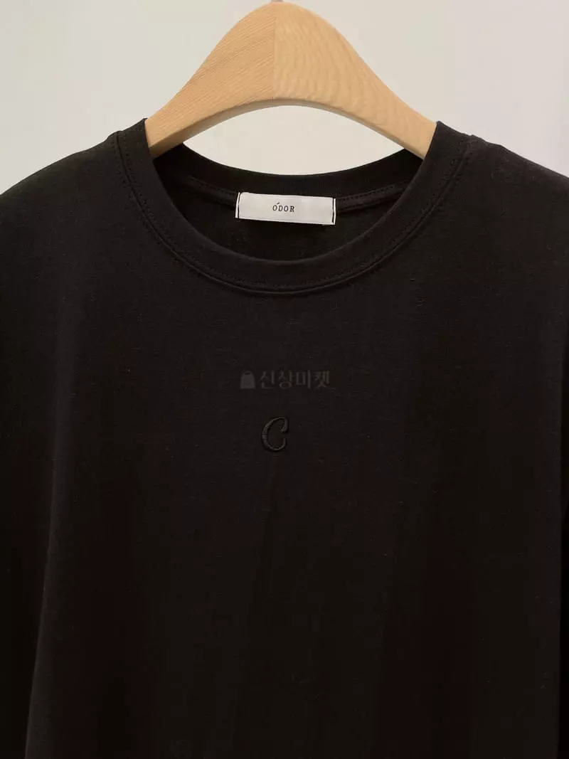 Odor - Korean Women Fashion - #shopsmall - Classic Embroidery Tee - 8