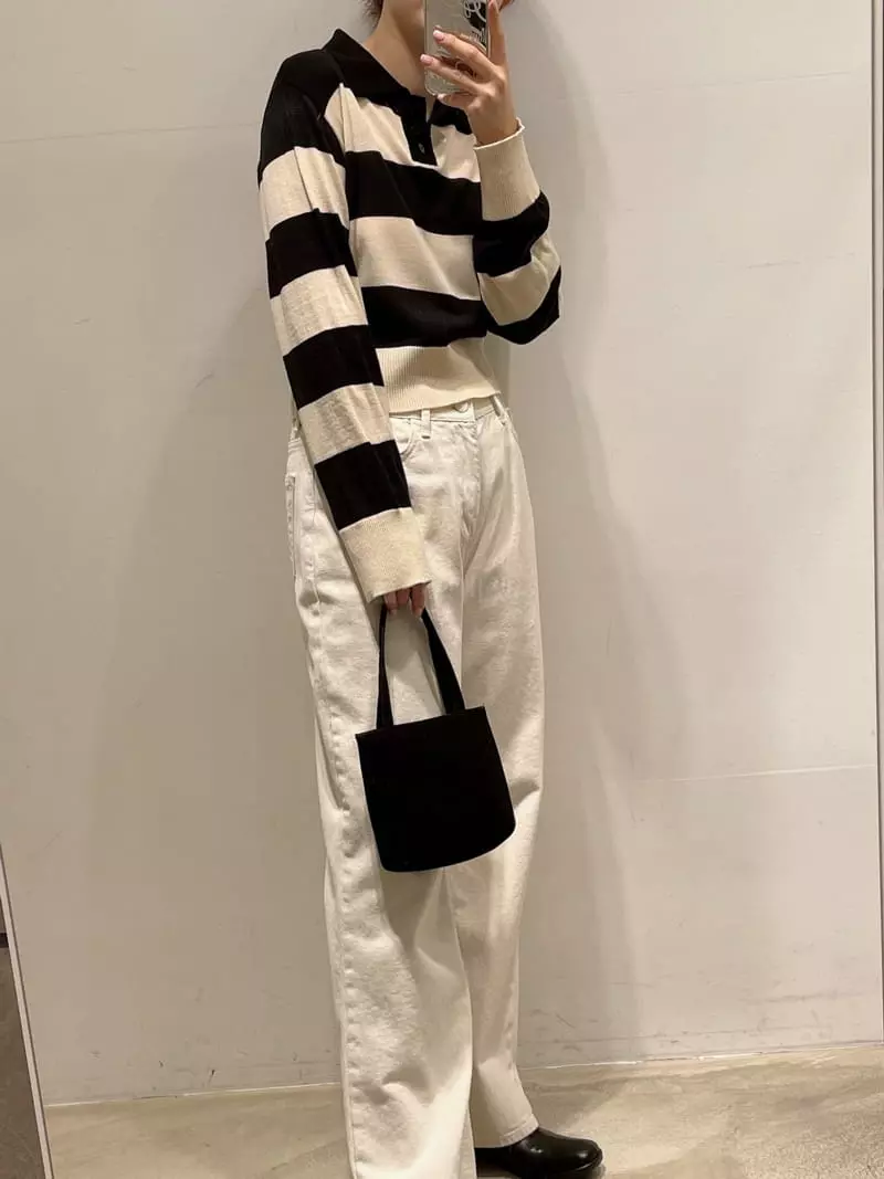 Odor - Korean Women Fashion - #shopsmall - Willy Stripes Collar Knit Tee