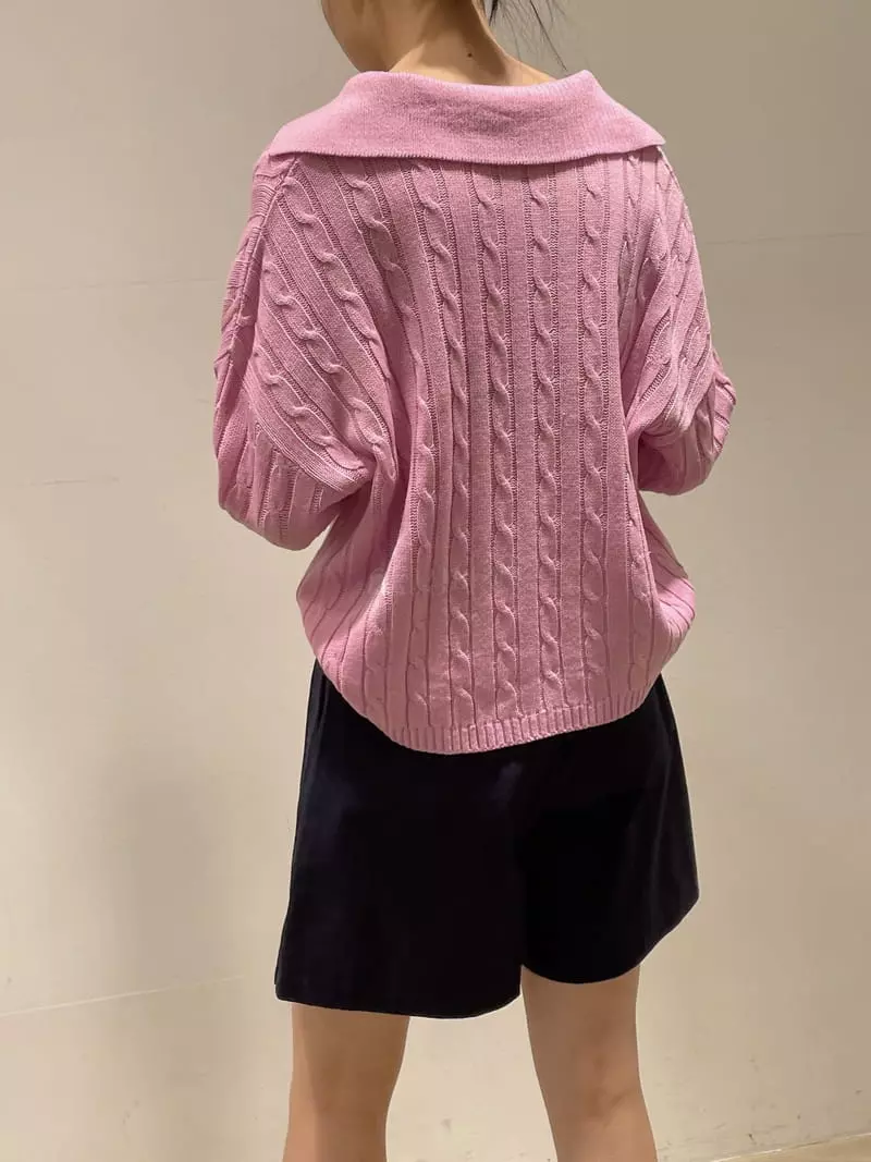 Odor - Korean Women Fashion - #thatsdarling - Twist Knit Tee - 3