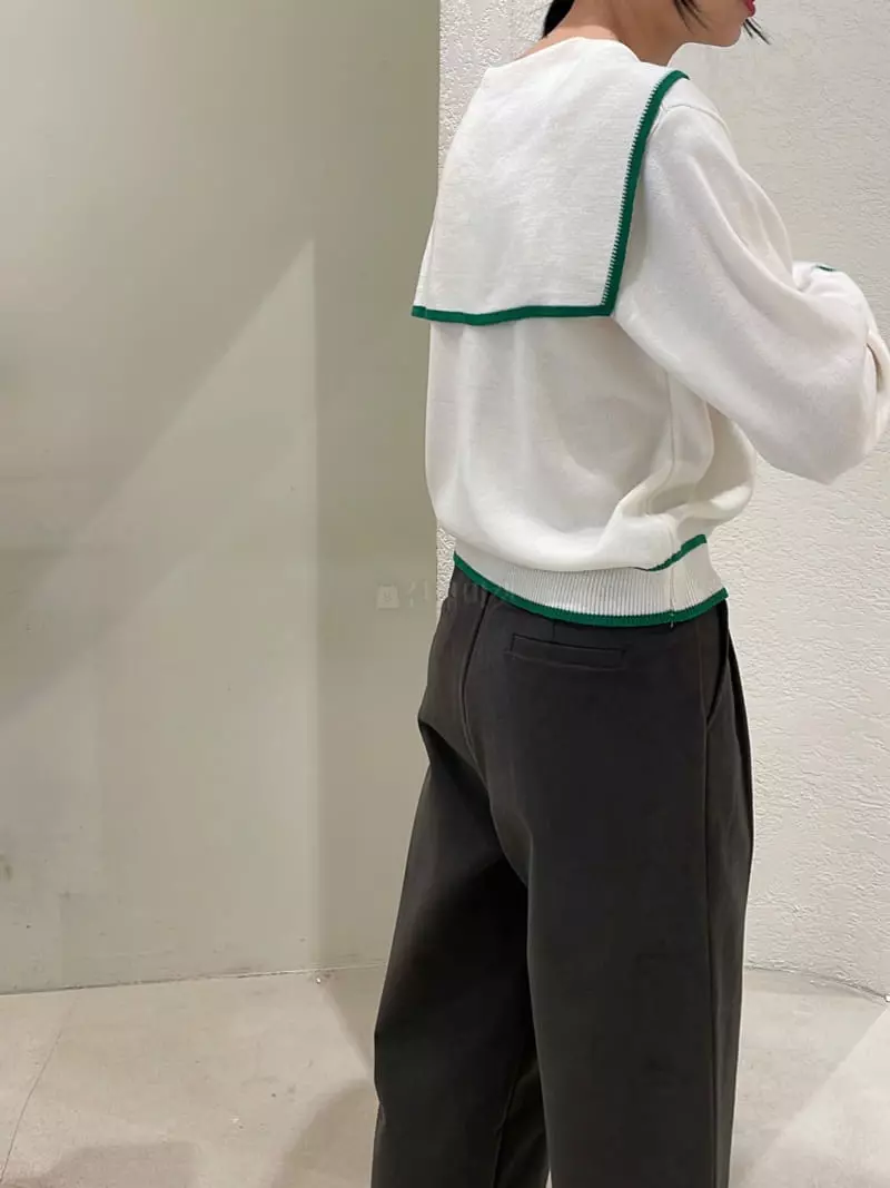 Odor - Korean Women Fashion - #womensfashion - Sailor Collar Knit Tee