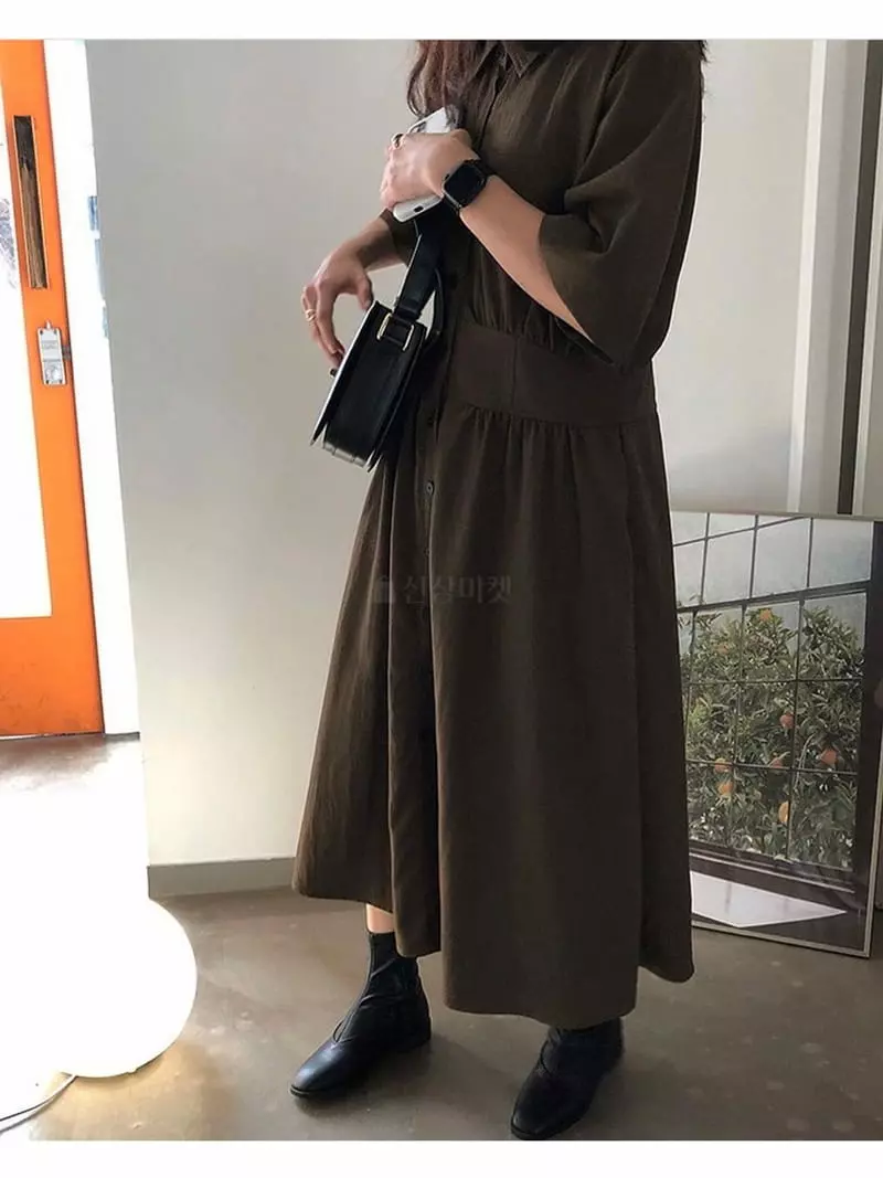 Odor - Korean Women Fashion - #womensfashion - Leme Collar One-piece - 5