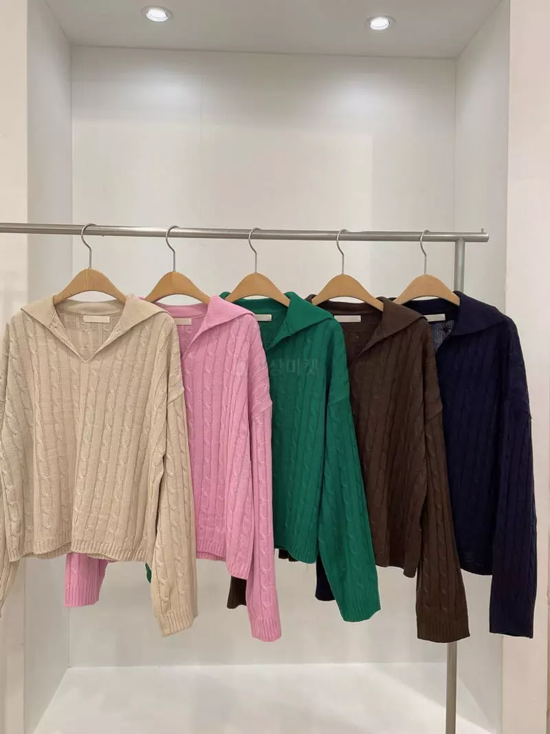 Odor - Korean Women Fashion - #womensfashion - Twist Knit Tee - 12