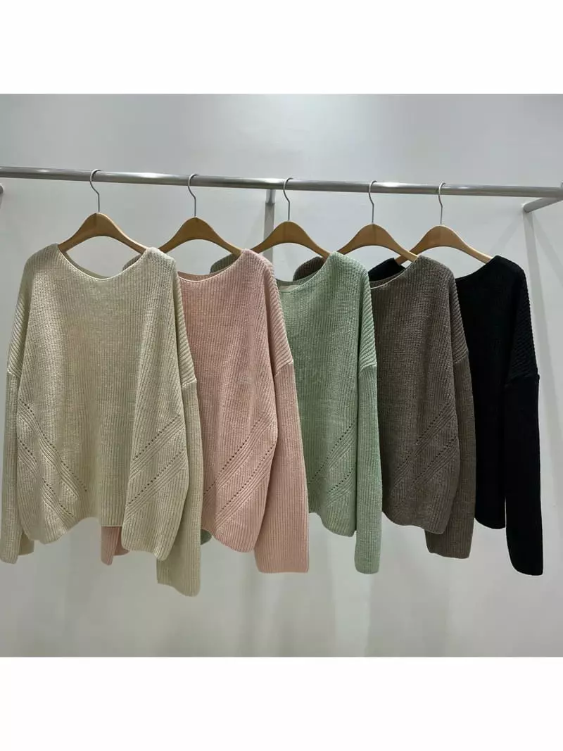 Odor - Korean Women Fashion - #womensfashion - Cash Hazzi Knit Tee - 9