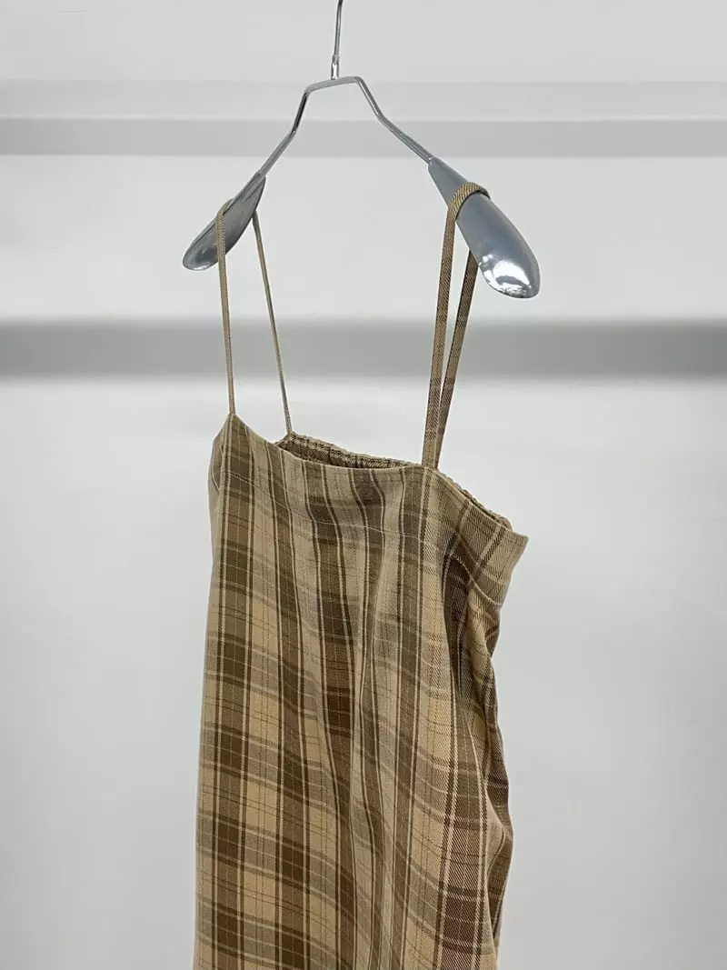 Of Course - Korean Women Fashion - #momslook - Check Banding One-piece - 5