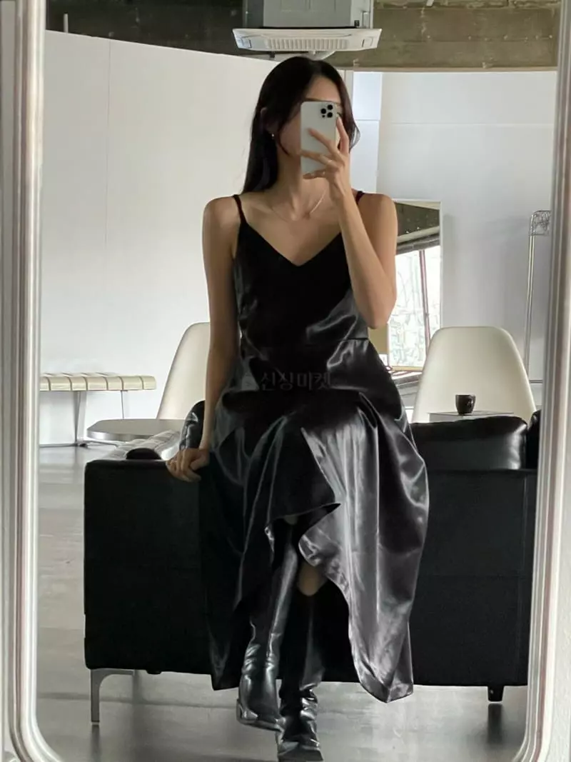 Of Course - Korean Women Fashion - #womensfashion - Satin Long One-piece - 4
