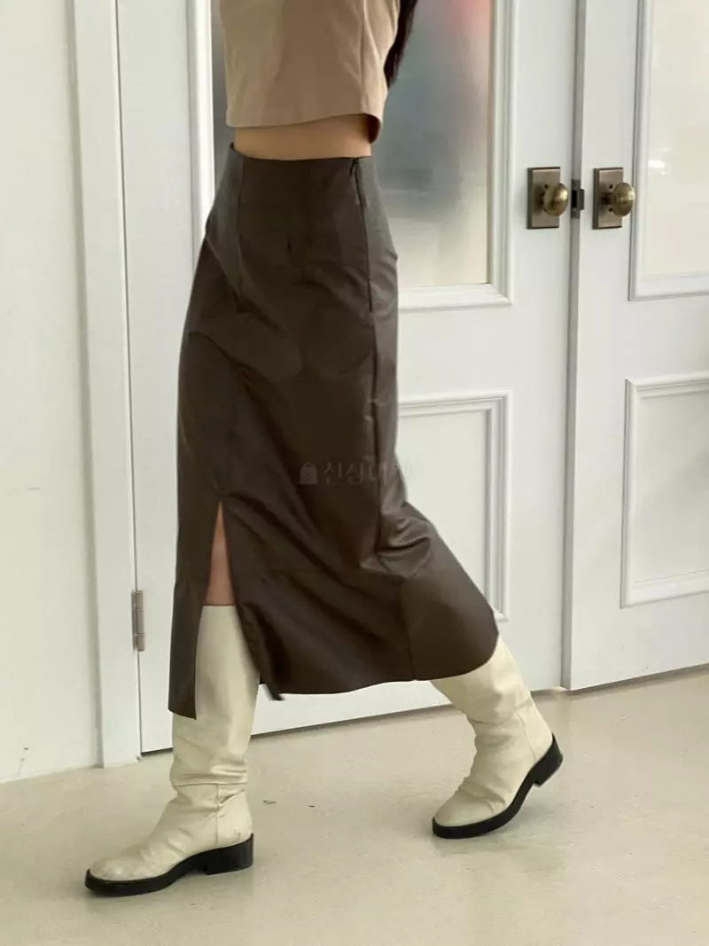 Of Course - Korean Women Fashion - #momslook - Leather Skirt