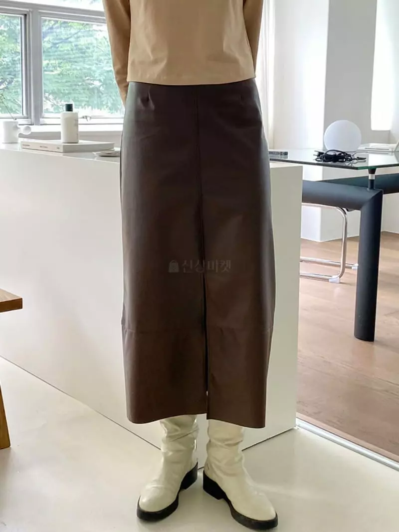 Of Course - Korean Women Fashion - #momslook - Leather Skirt - 3