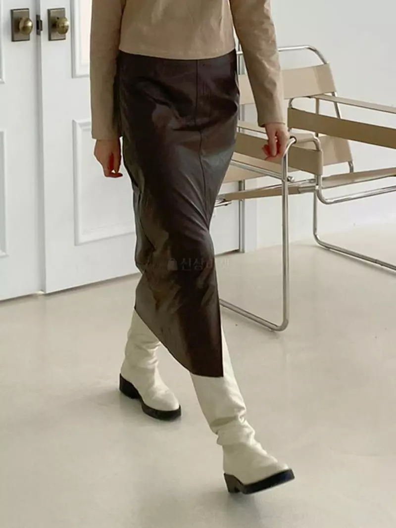 Of Course - Korean Women Fashion - #momslook - Leather Skirt - 5