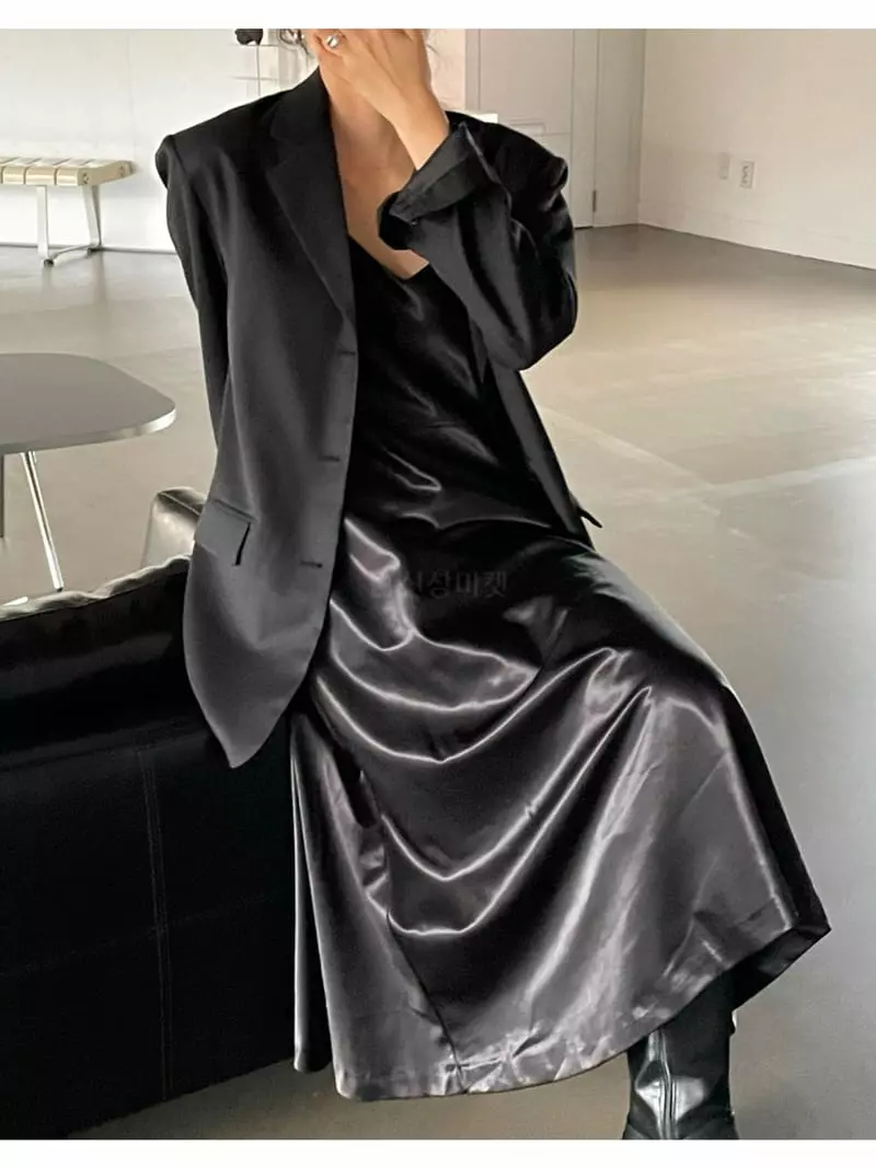 Of Course - Korean Women Fashion - #womensfashion - Blan Satin One-piece - 7