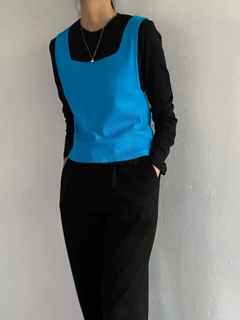 Of Course - Korean Women Fashion - #womensfashion - Bye Rib Vest - 6