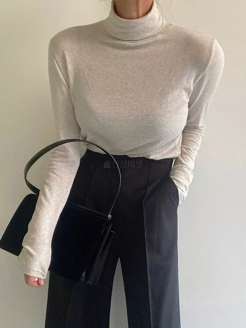 Ondo - Korean Women Fashion - #womensfashion - Angora Turtleneck Tee - 4