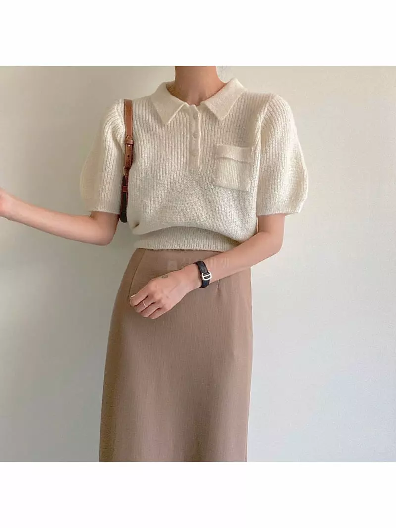 Ondo - Korean Women Fashion - #momslook - Acune Collar Tee - 3