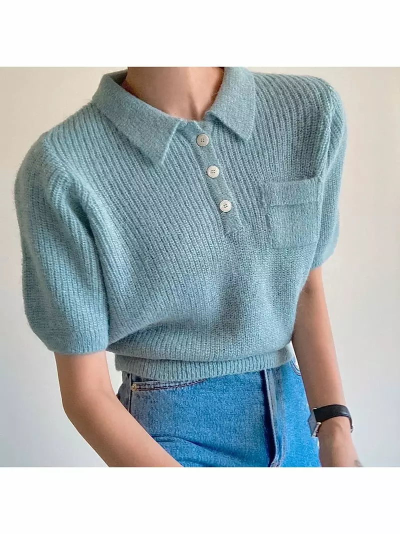 Ondo - Korean Women Fashion - #momslook - Acune Collar Tee - 5