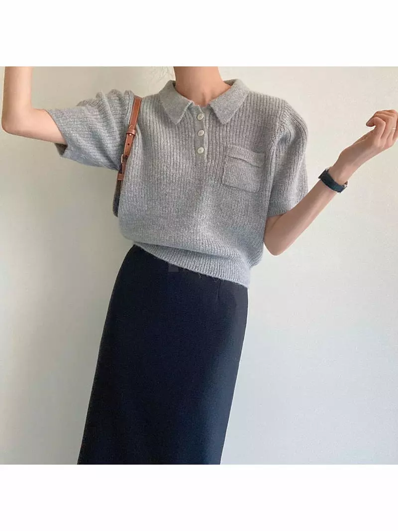 Ondo - Korean Women Fashion - #momslook - Acune Collar Tee - 7