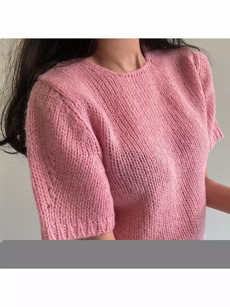 Ondo - Korean Women Fashion - #romanticstyle - Alpaca Puff Tee - 6