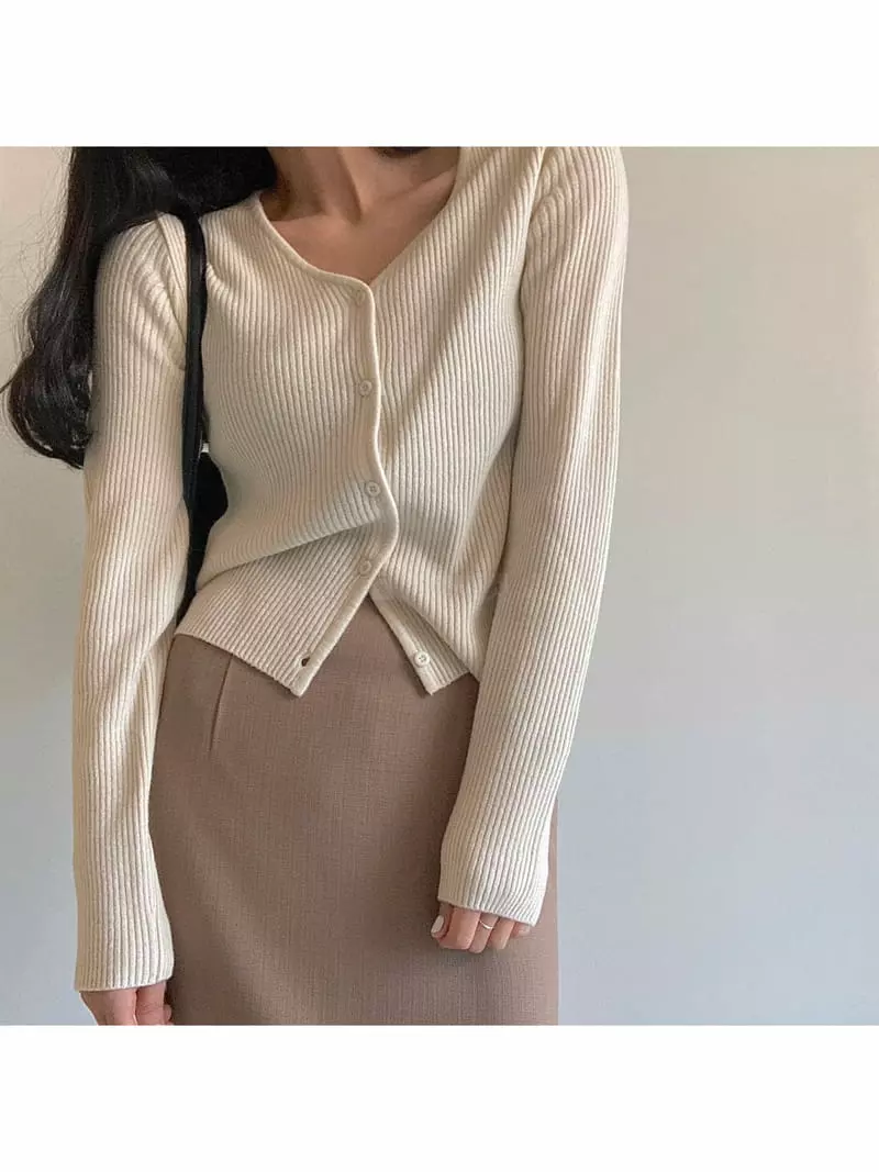 Ondo - Korean Women Fashion - #romanticstyle - Rib Cardigan - 4