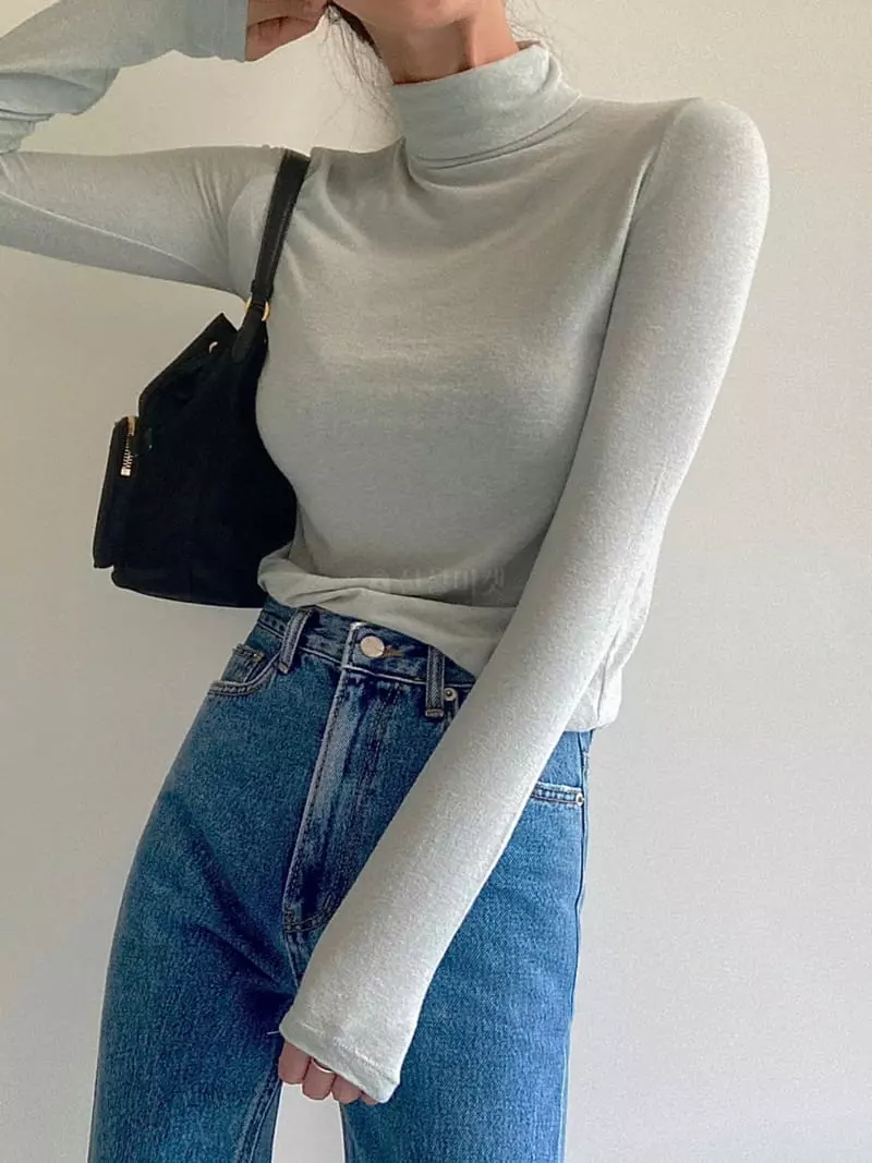 Ondo - Korean Women Fashion - #womensfashion - Angora Turtleneck Tee - 3