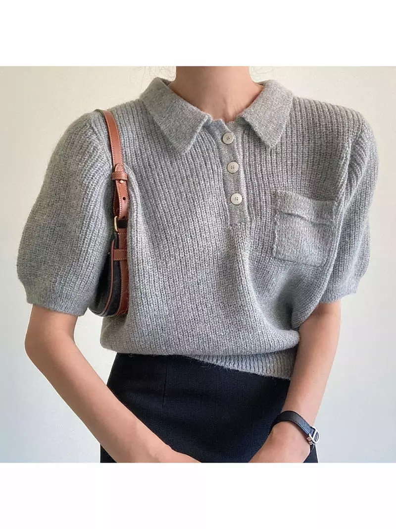 Ondo - Korean Women Fashion - #womensfashion - Acune Collar Tee - 8
