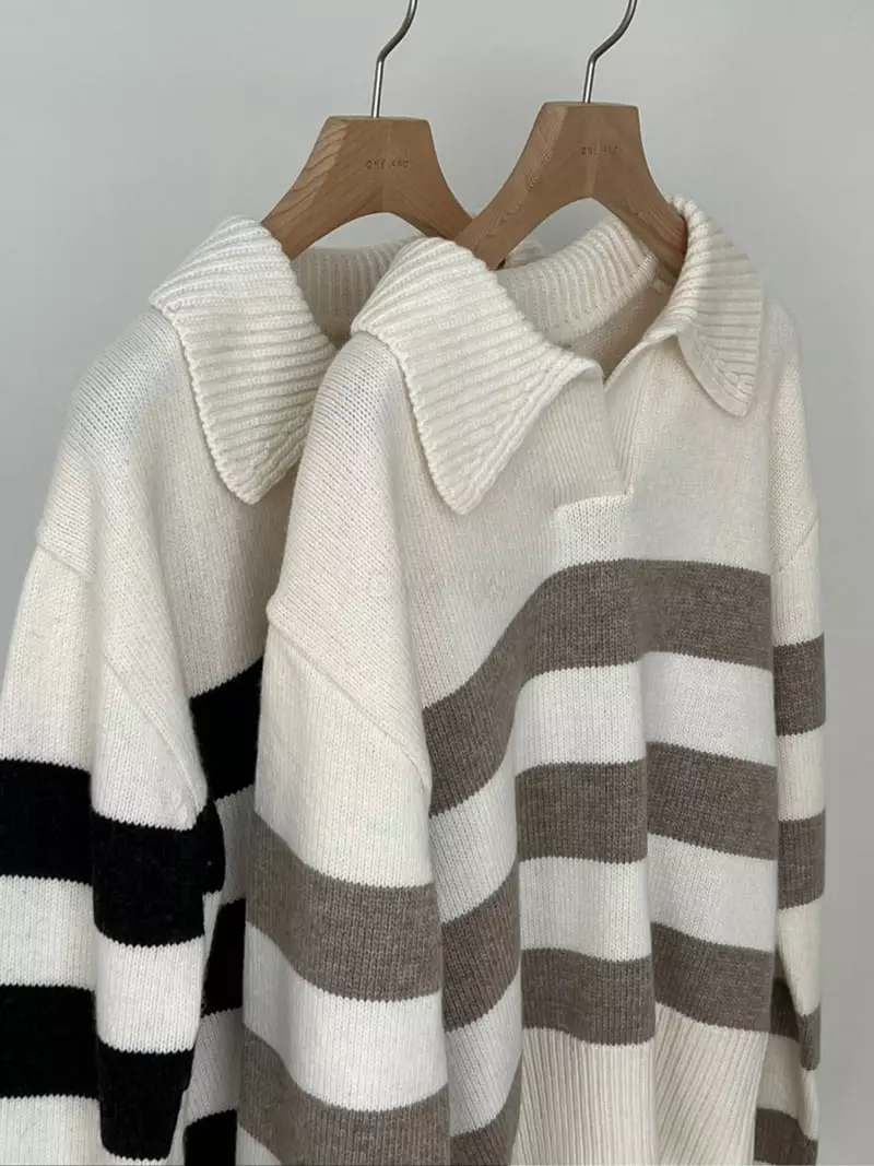 Oneand - Korean Women Fashion - #womensfashion - Our Stripes Knit Tee - 4
