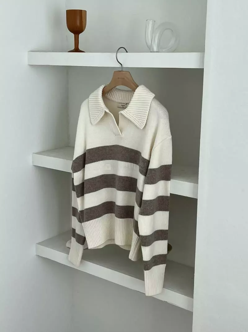 Oneand - Korean Women Fashion - #momslook - Our Stripes Knit Tee - 6