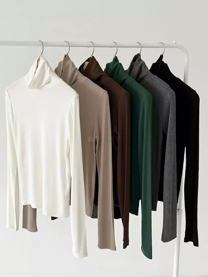 Oneand - Korean Women Fashion - #momslook - Basic Turtleneck Tee - 6