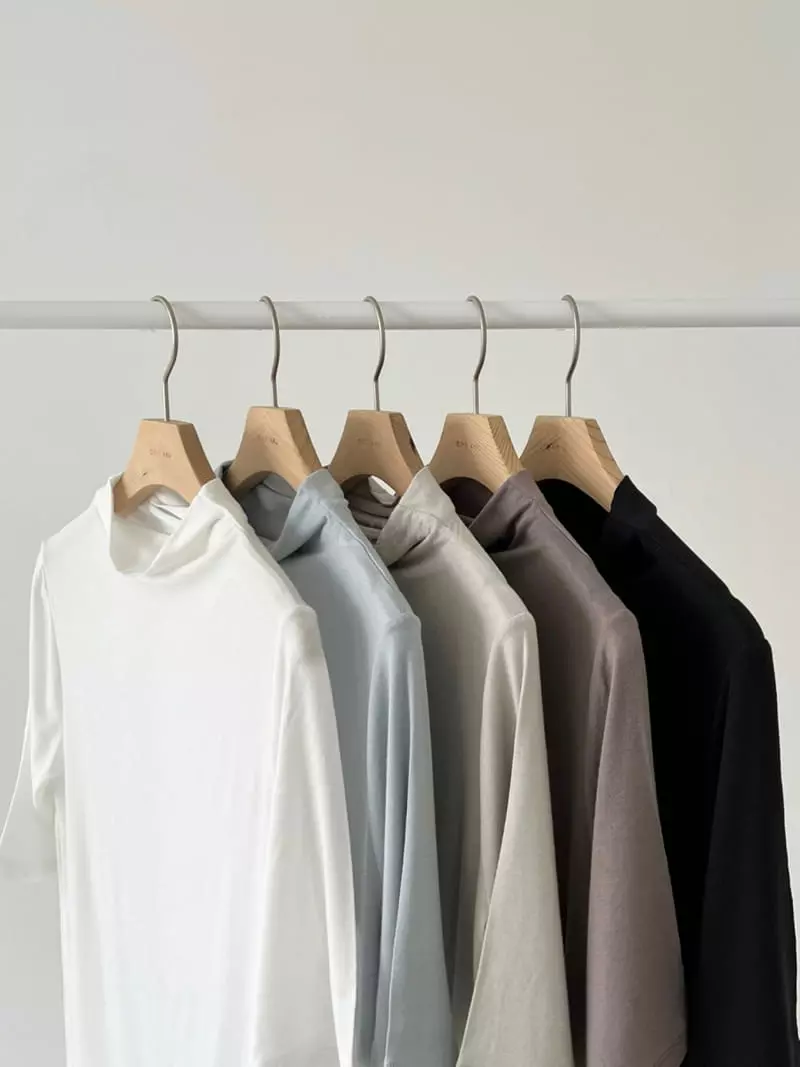 Oneand - Korean Women Fashion - #womensfashion - Modal Half Turtleneck Tee - 4