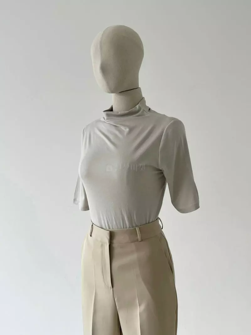 Oneand - Korean Women Fashion - #momslook - Modal Half Turtleneck Tee - 6