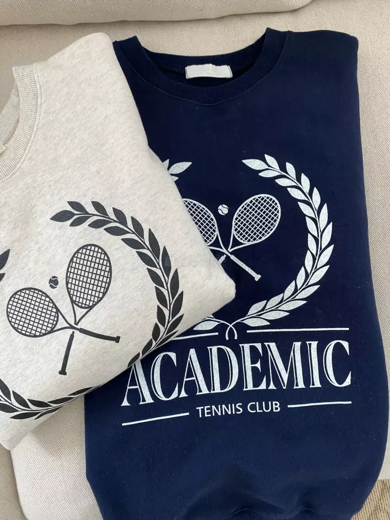 Oneand - Korean Women Fashion - #vintagekidsstyle - Tennis Sweatshirt - 4