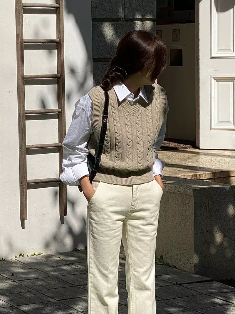 Oneand - Korean Women Fashion - #shopsmall - Cable Vest - 6