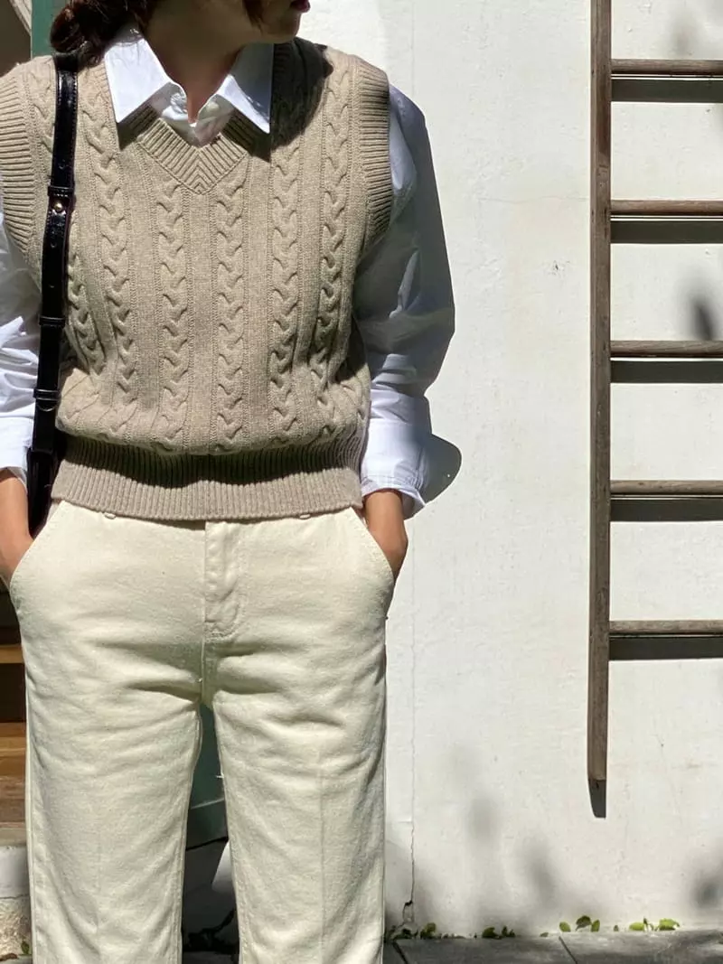 Oneand - Korean Women Fashion - #thatsdarling - Cable Vest - 7