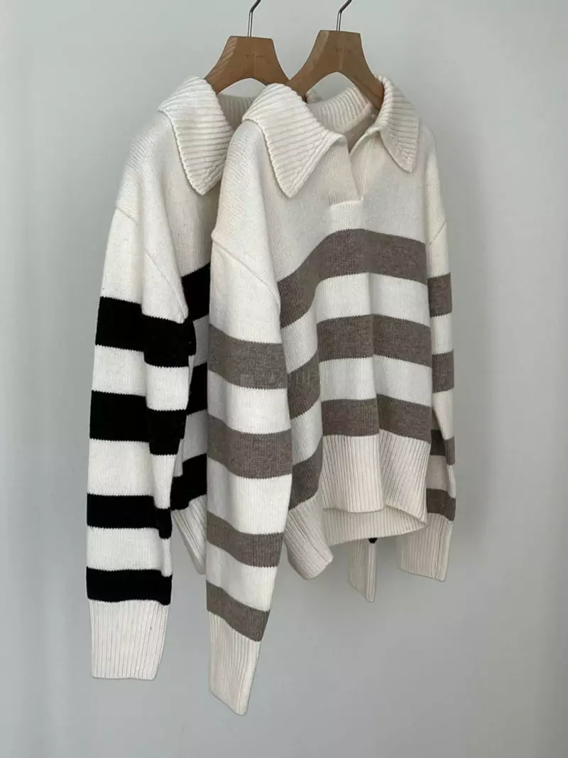 Oneand - Korean Women Fashion - #womensfashion - Our Stripes Knit Tee - 3