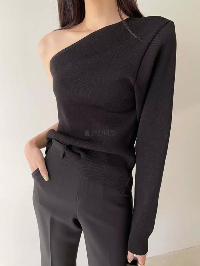 Oneway - Korean Women Fashion - #momslook - Cosha Off Sholder Knit Tee