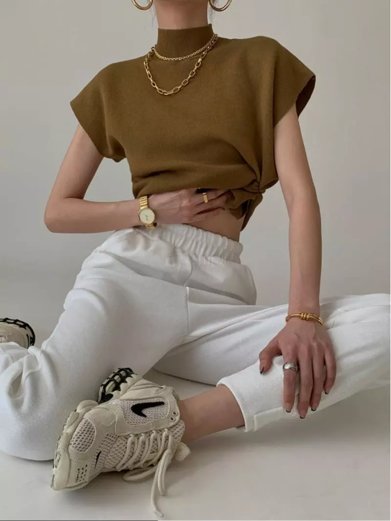 Oneway - Korean Women Fashion - #womensfashion - Half Turtleneck Knit Tee - 4
