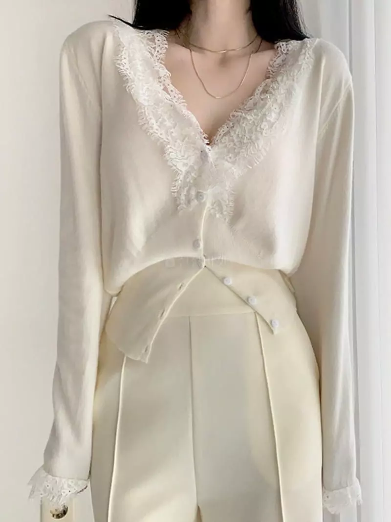 Oneway - Korean Women Fashion - #momslook - Lace Cardigan - 9
