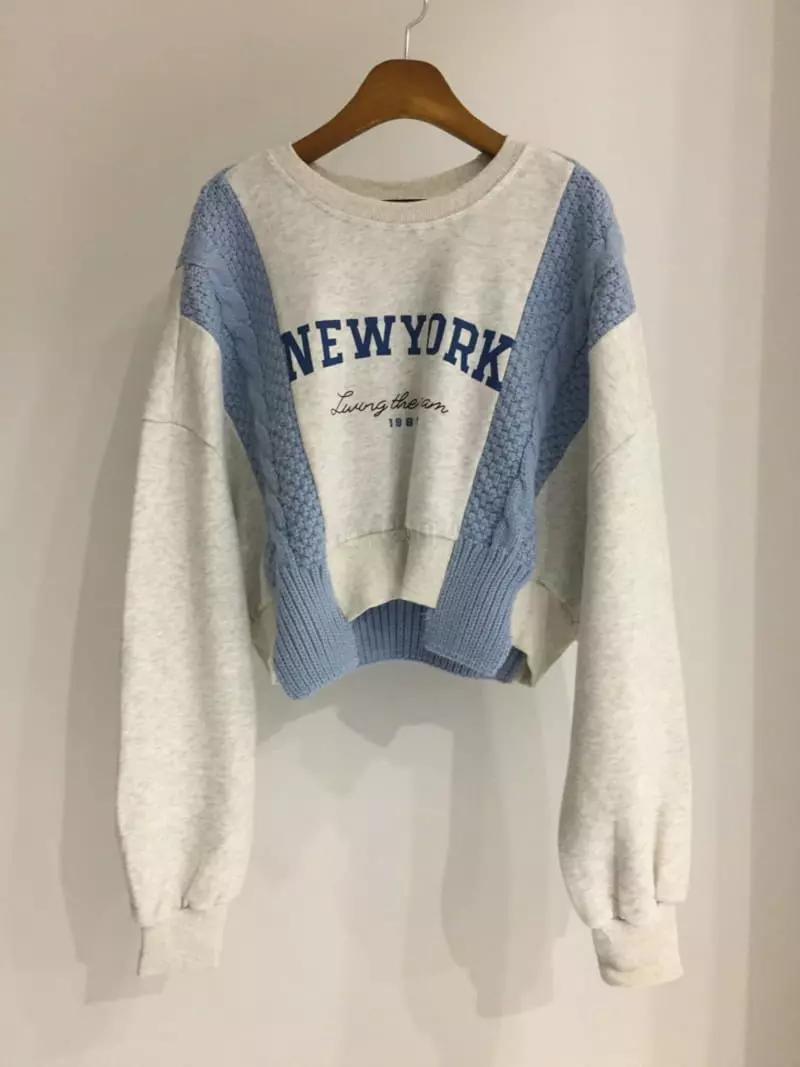 Oneway - Korean Women Fashion - #momslook - Knit New York Sweatshirt - 6