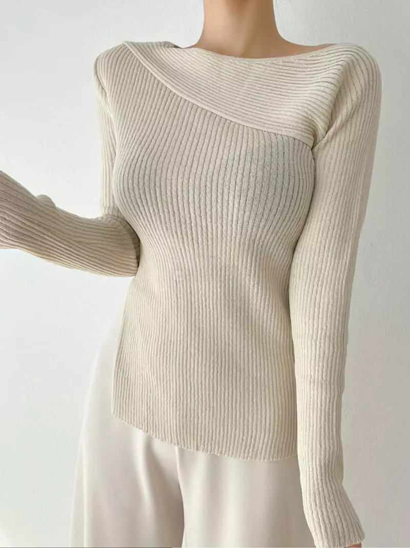 Oneway - Korean Women Fashion - #momslook - Rib Knit Tee