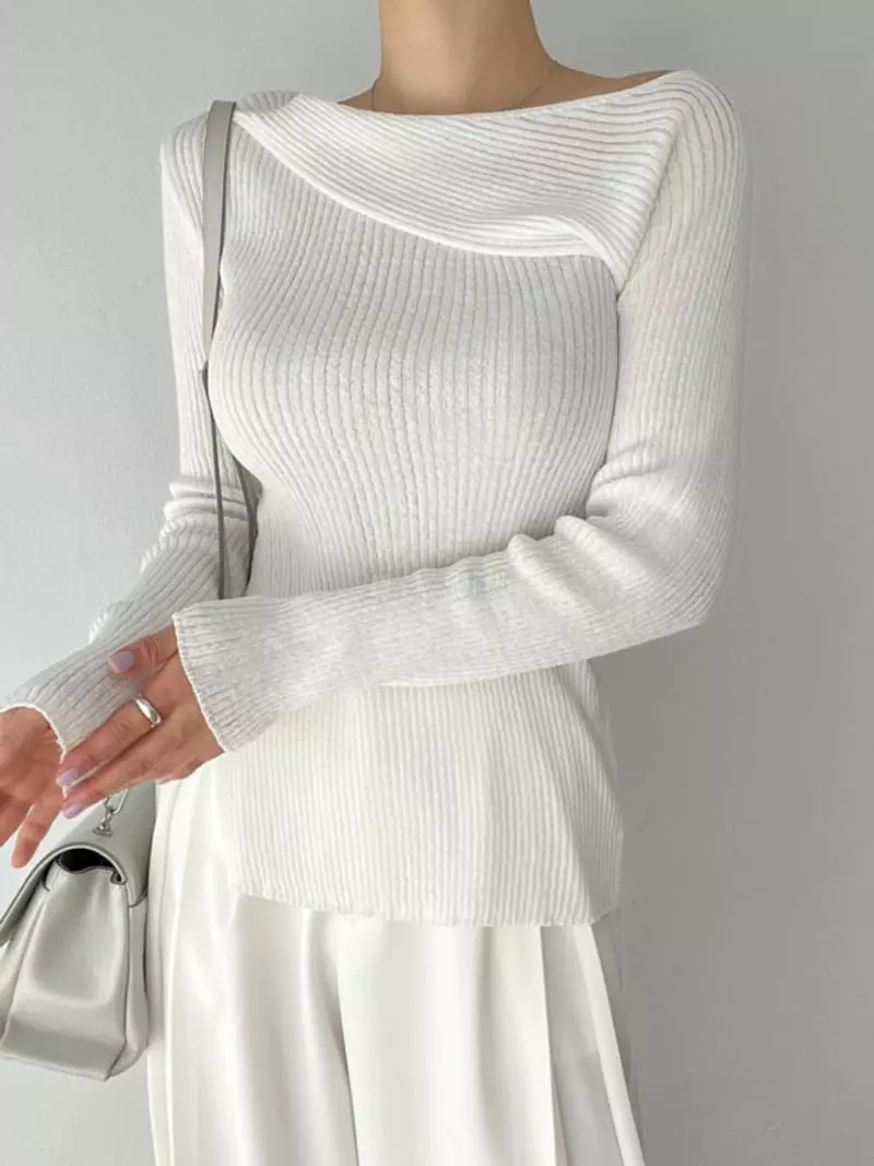 Oneway - Korean Women Fashion - #momslook - Rib Knit Tee - 3