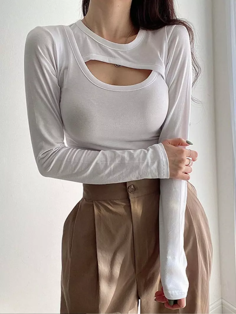 Oneway - Korean Women Fashion - #pursuepretty - Open Tee - 2
