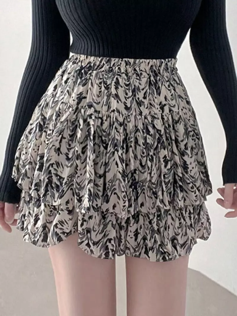 Oneway - Korean Women Fashion - #pursuepretty - Ink Paint Skirt - 4
