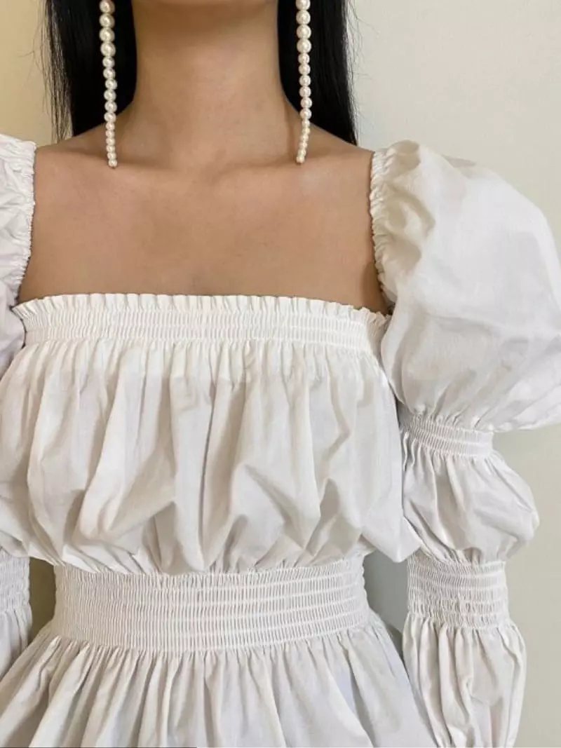 Oneway - Korean Women Fashion - #restrostyle - Square Smog Blouse