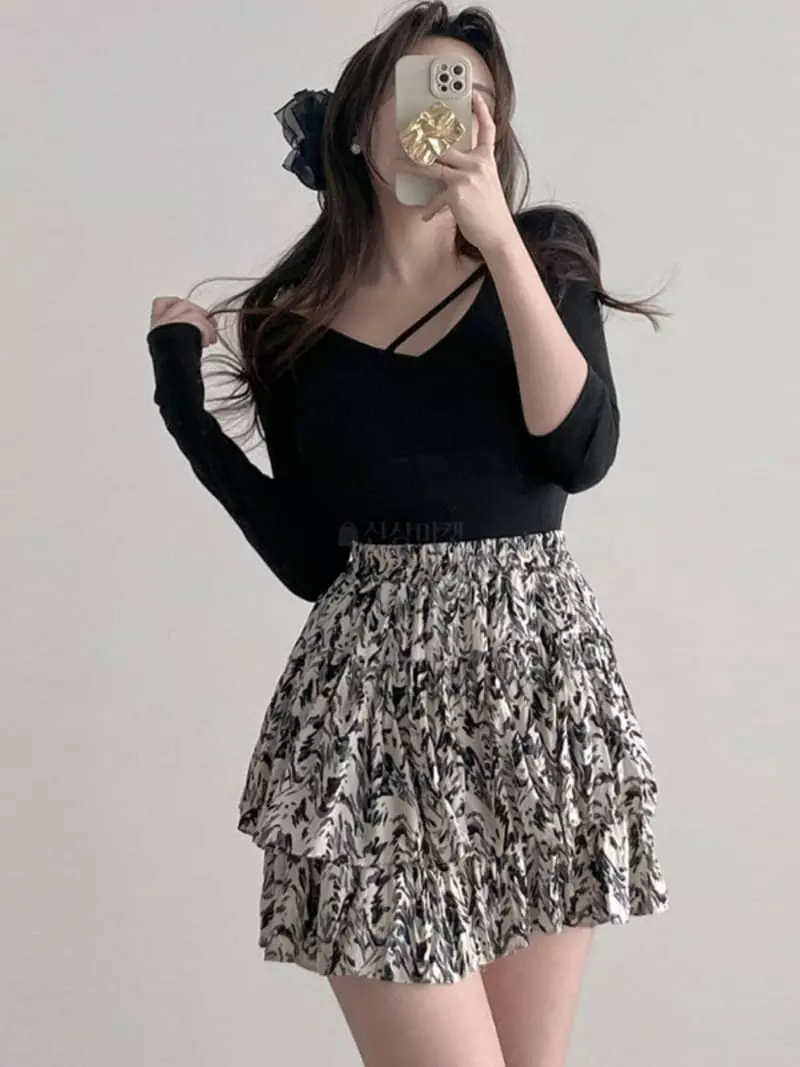 Oneway - Korean Women Fashion - #shopsmall - Ink Paint Skirt - 6