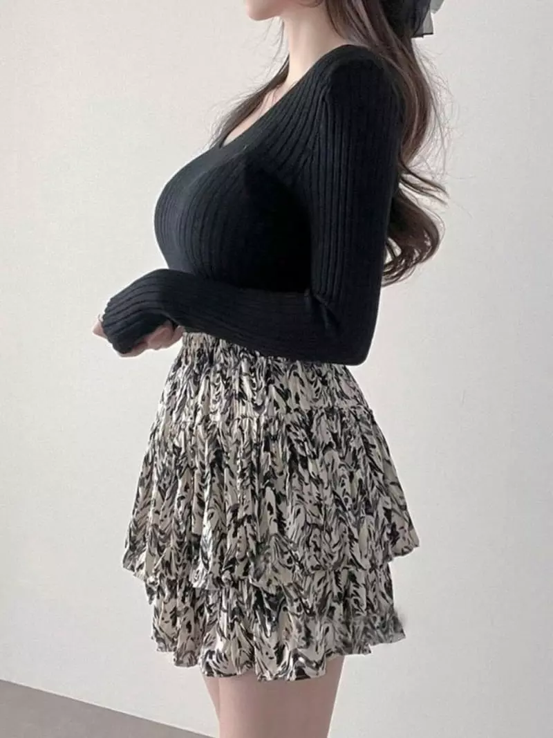 Oneway - Korean Women Fashion - #vintageinspired - Ink Paint Skirt