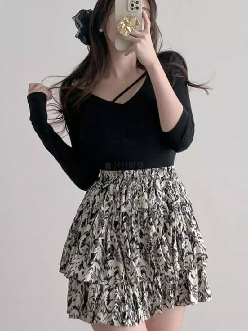 Oneway - Korean Women Fashion - #vintagekidsstyle - Ink Paint Skirt - 2