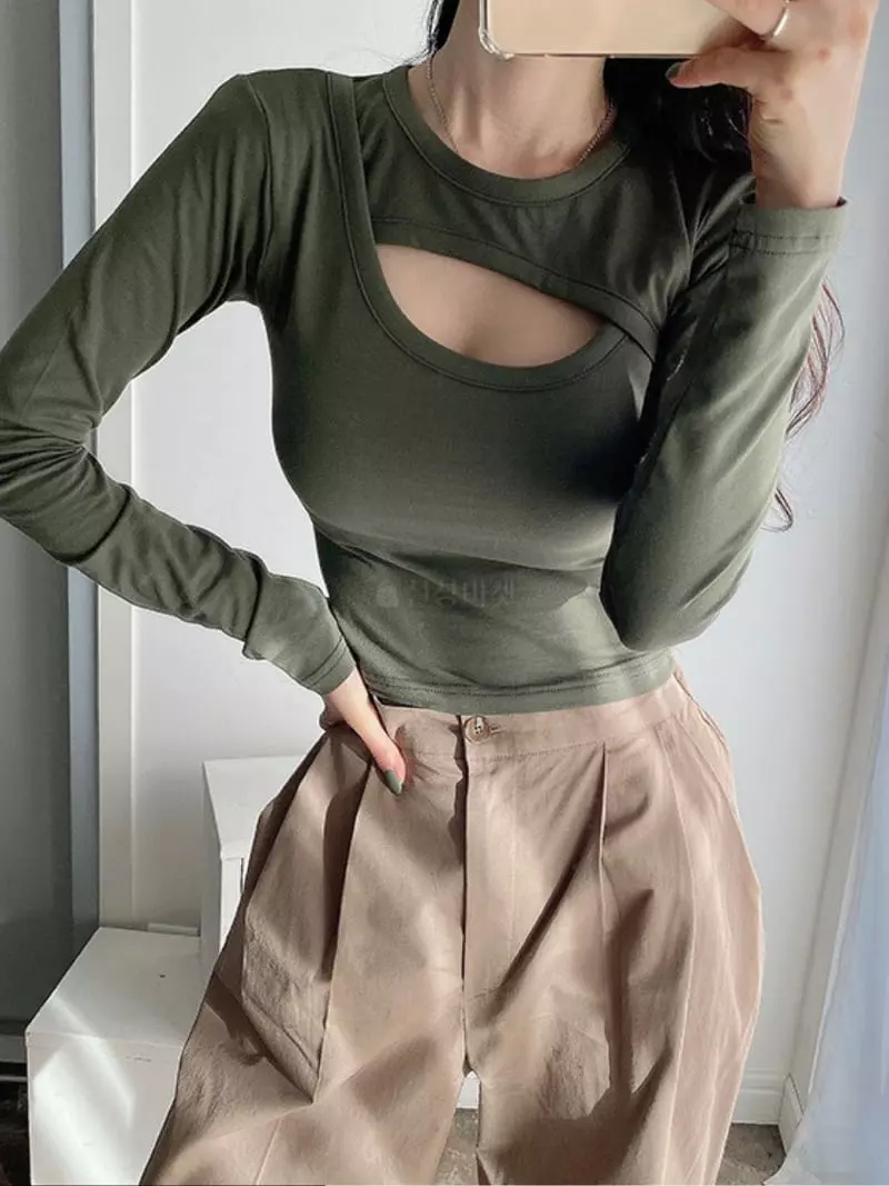 Oneway - Korean Women Fashion - #vintagekidsstyle - Open Tee