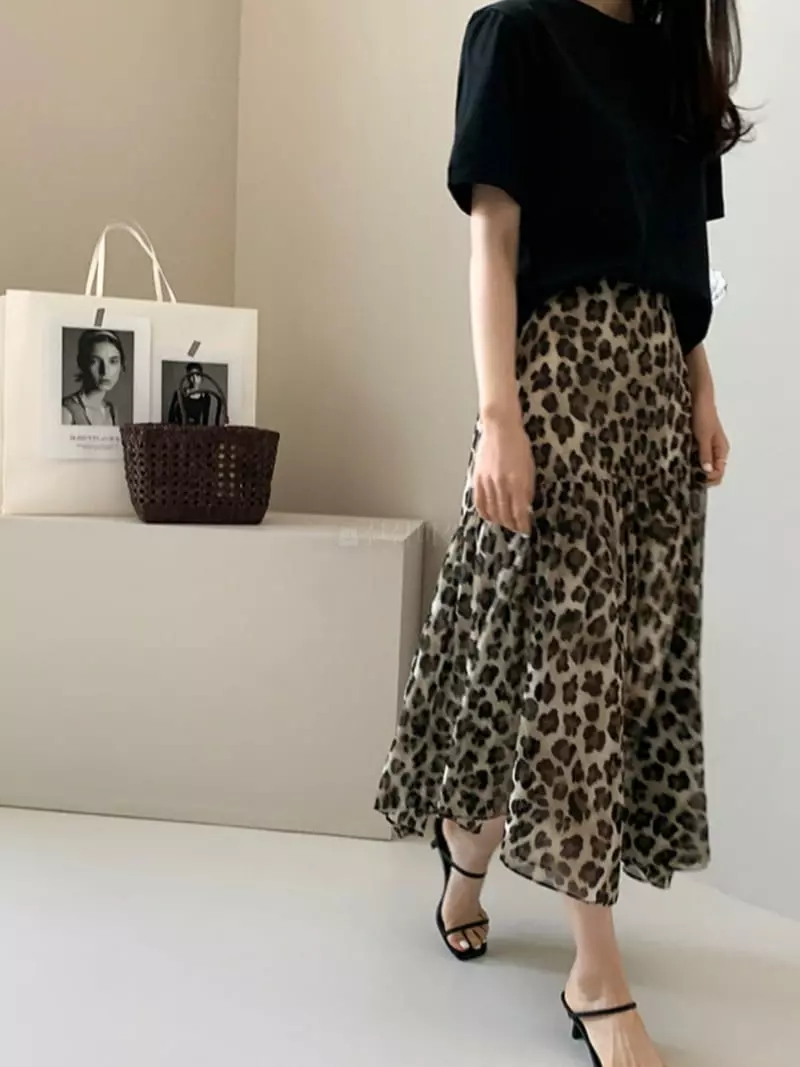 Oneway - Korean Women Fashion - #womensfashion - Leopard Skirt - 8