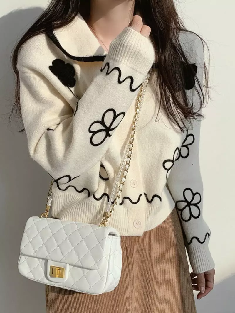 Oneway - Korean Women Fashion - #womensfashion - Flower Cardigan - 3