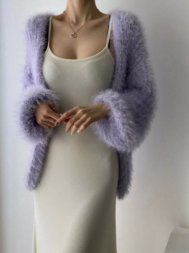 Oneway - Korean Women Fashion - #momslook - Macaroon Knit Cardigan - 4