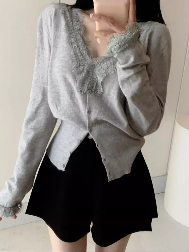 Oneway - Korean Women Fashion - #womensfashion - Lace Cardigan - 8