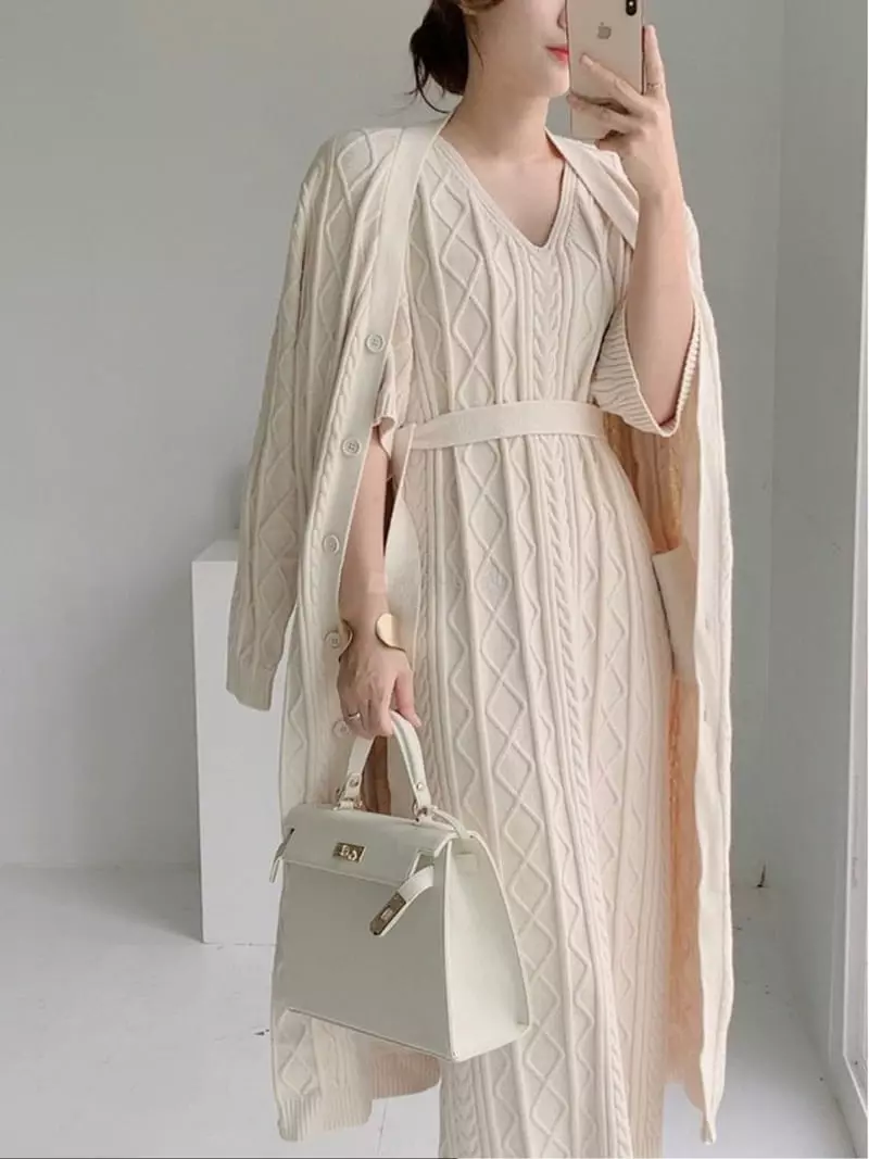 Oneway - Korean Women Fashion - #womensfashion - Twist Belt One-piece Set