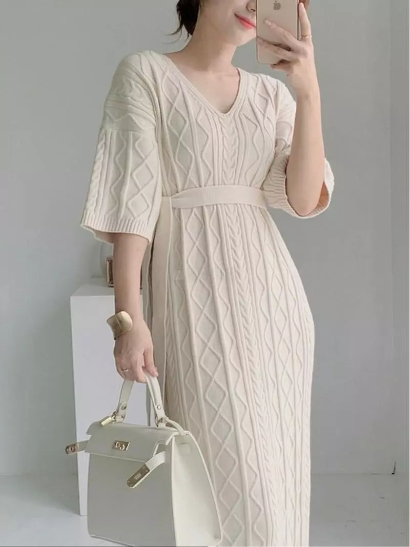 Oneway - Korean Women Fashion - #womensfashion - Twist Belt One-piece Set - 3